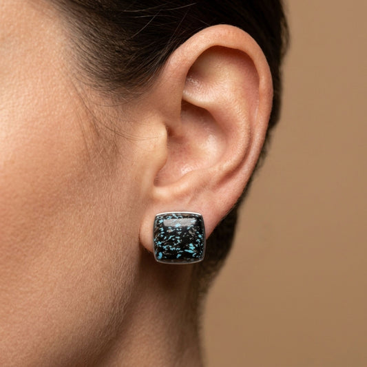 14K 14.70cttw Cushion Leopard Opal Stud Earrings
