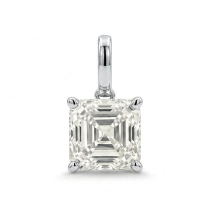 14K 1.00ct Asscher Cut VS White Diamond Solitaire Pendant
