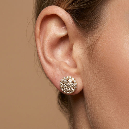 14K 2.00cttw Round VS Light Yellow Diamond Stud Earrings