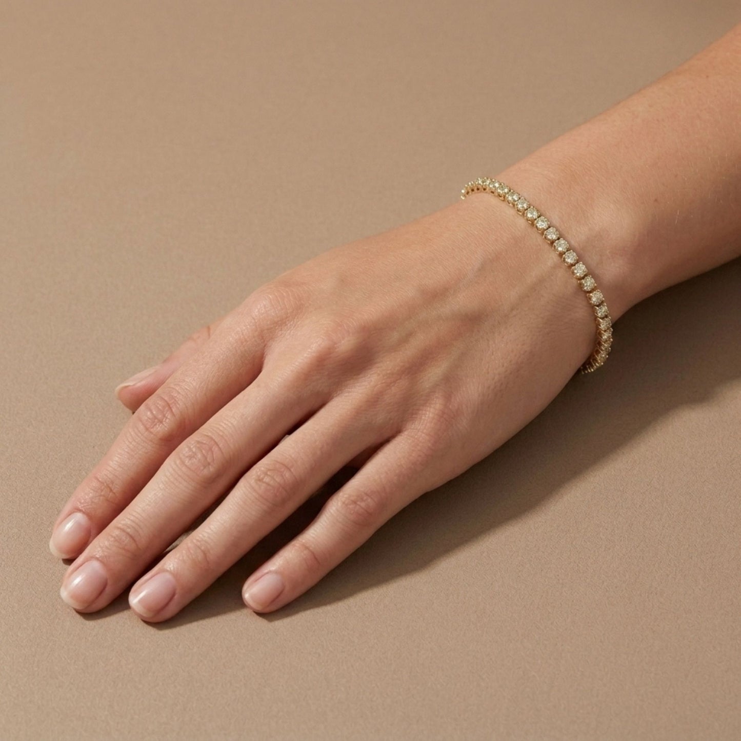 14K 3.60cttw Round VS Light Yellow Diamond Tennis Bracelet