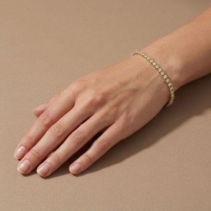 14K 3.60cttw Round VS Light Yellow Diamond Tennis Bracelet