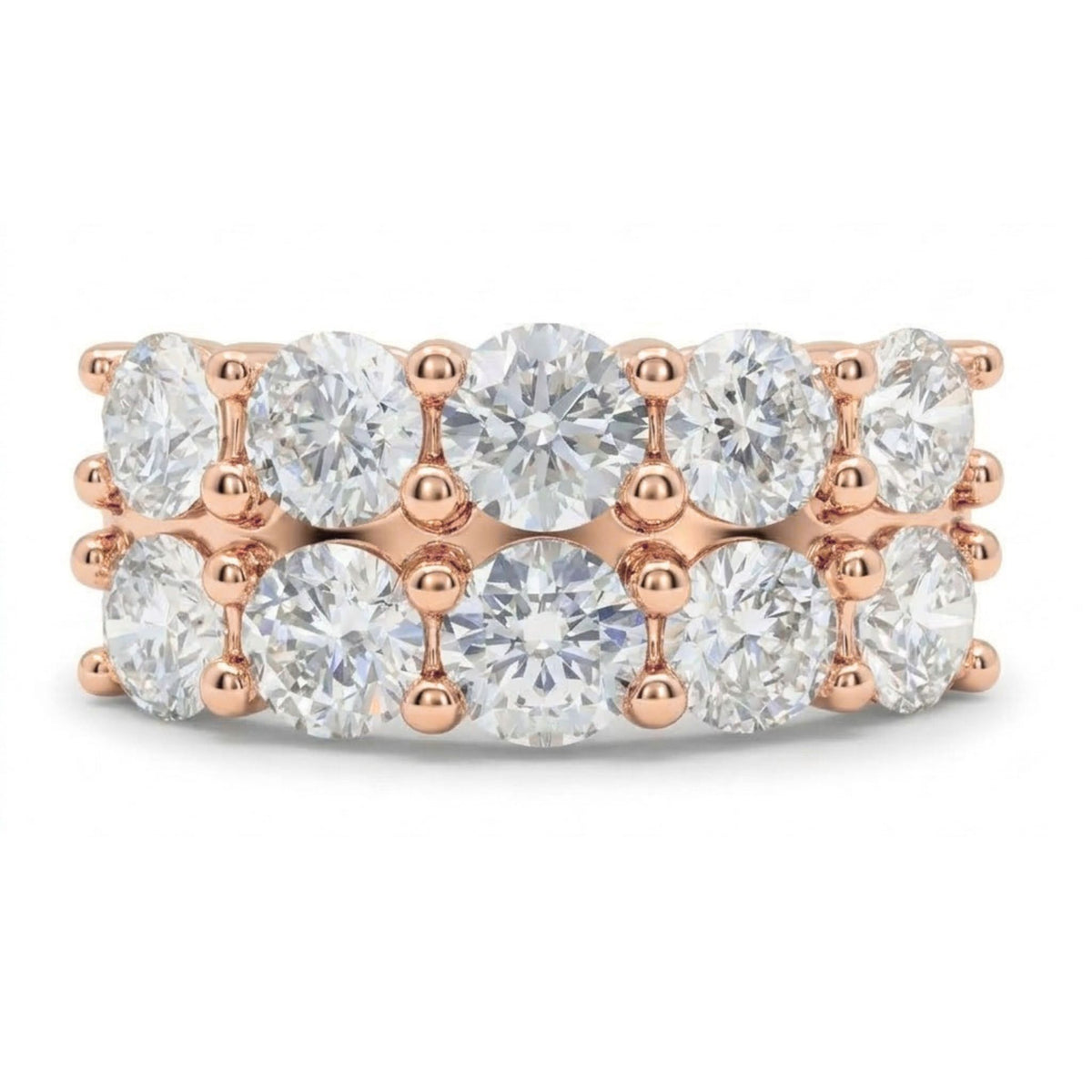 14K 2.00cttw Round VS White Diamond Band Ring