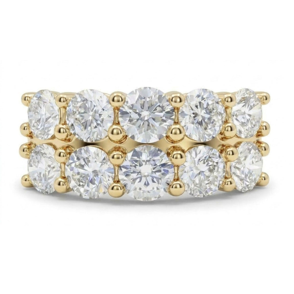 14K 2.00cttw Round VS White Diamond Band Ring
