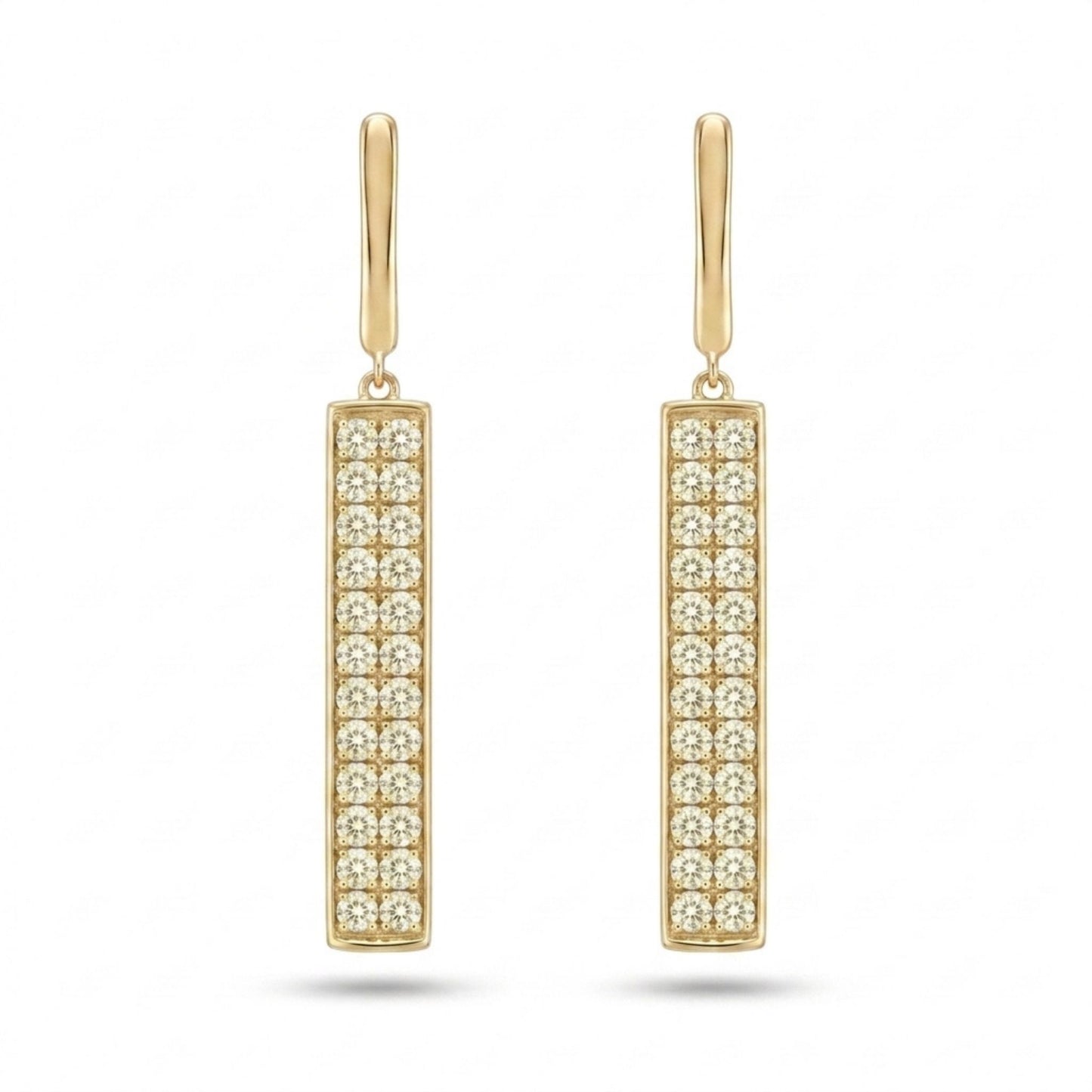14K 2.00cttw Round VS Light Yellow Diamond Drop Earrings