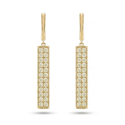 14K 2.00cttw Round VS Light Yellow Diamond Drop Earrings