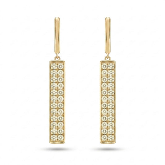 14K 2.00cttw Round VS Light Yellow Diamond Drop Earrings