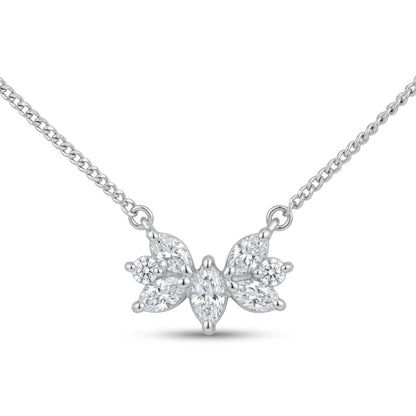 Platinum 0.25cttw Marquise White Diamond Necklace