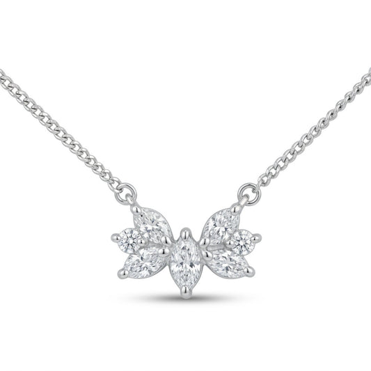 Platinum 0.25cttw Marquise White Diamond Necklace