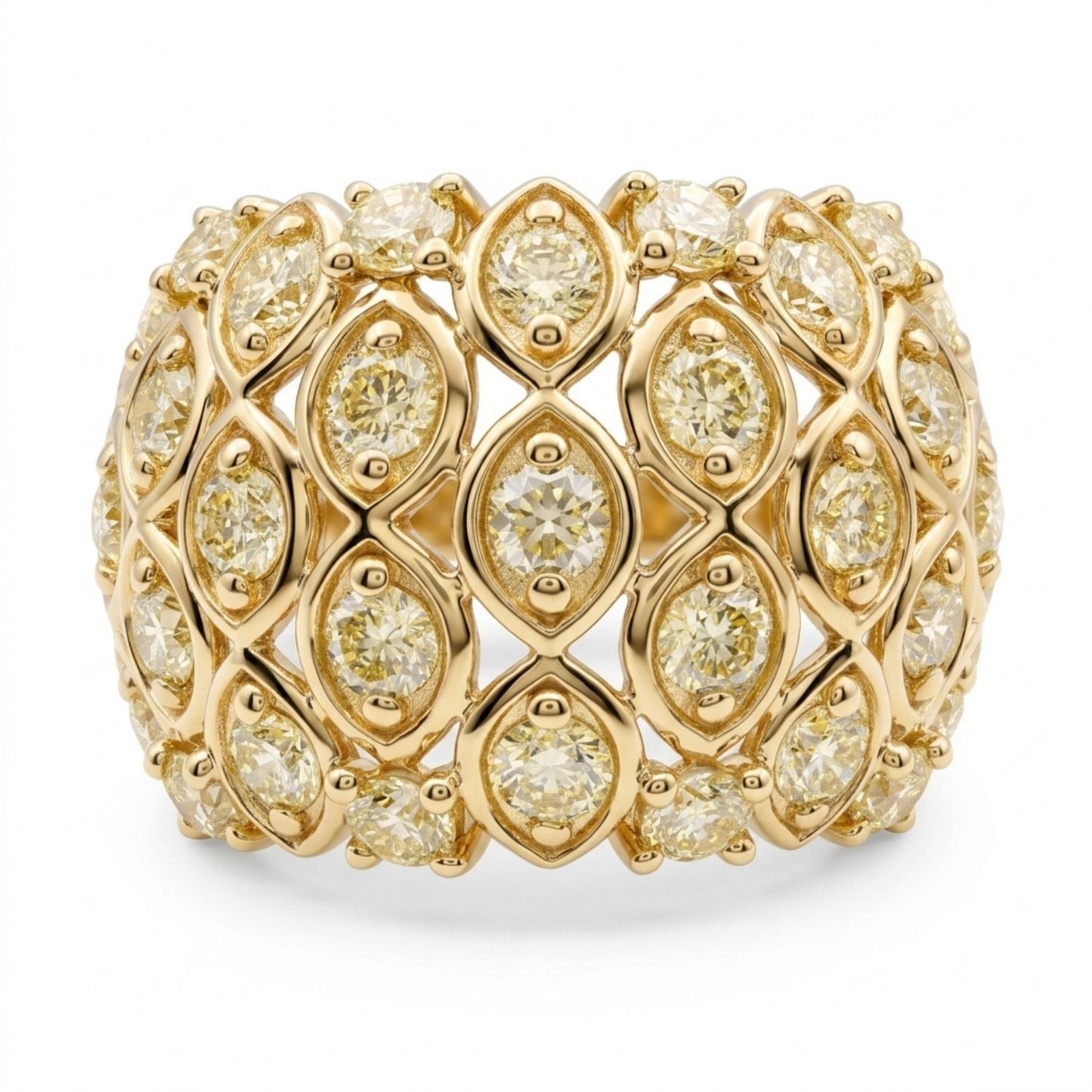 14K 1.77cttw Round VS Light Yellow Diamond Ring