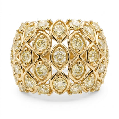 14K 1.77cttw Round VS Light Yellow Diamond Ring