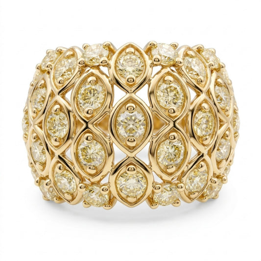 14K 1.77cttw Round VS Light Yellow Diamond Ring