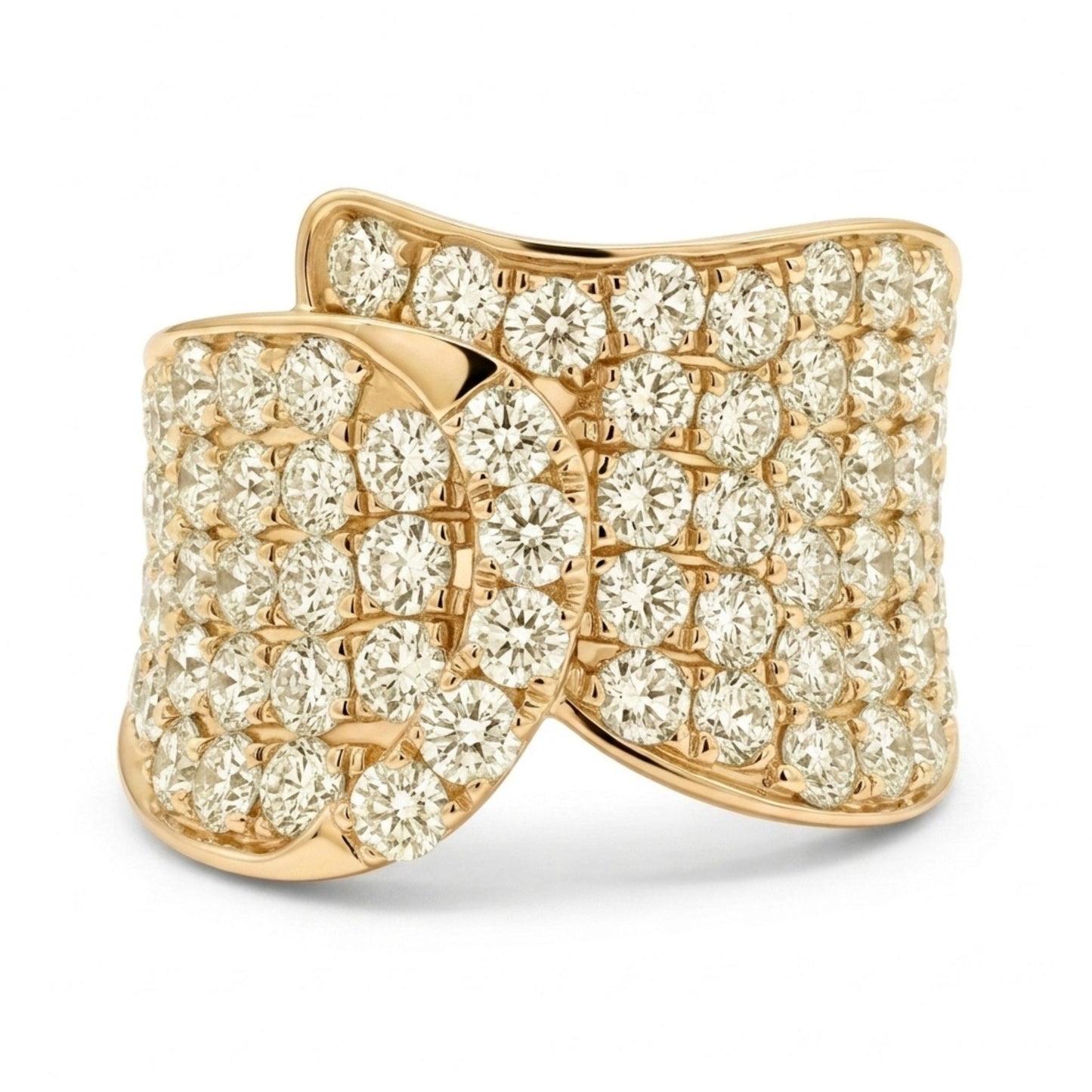 14K 3.00cttw Round VS Light Yellow Diamond Band Ring