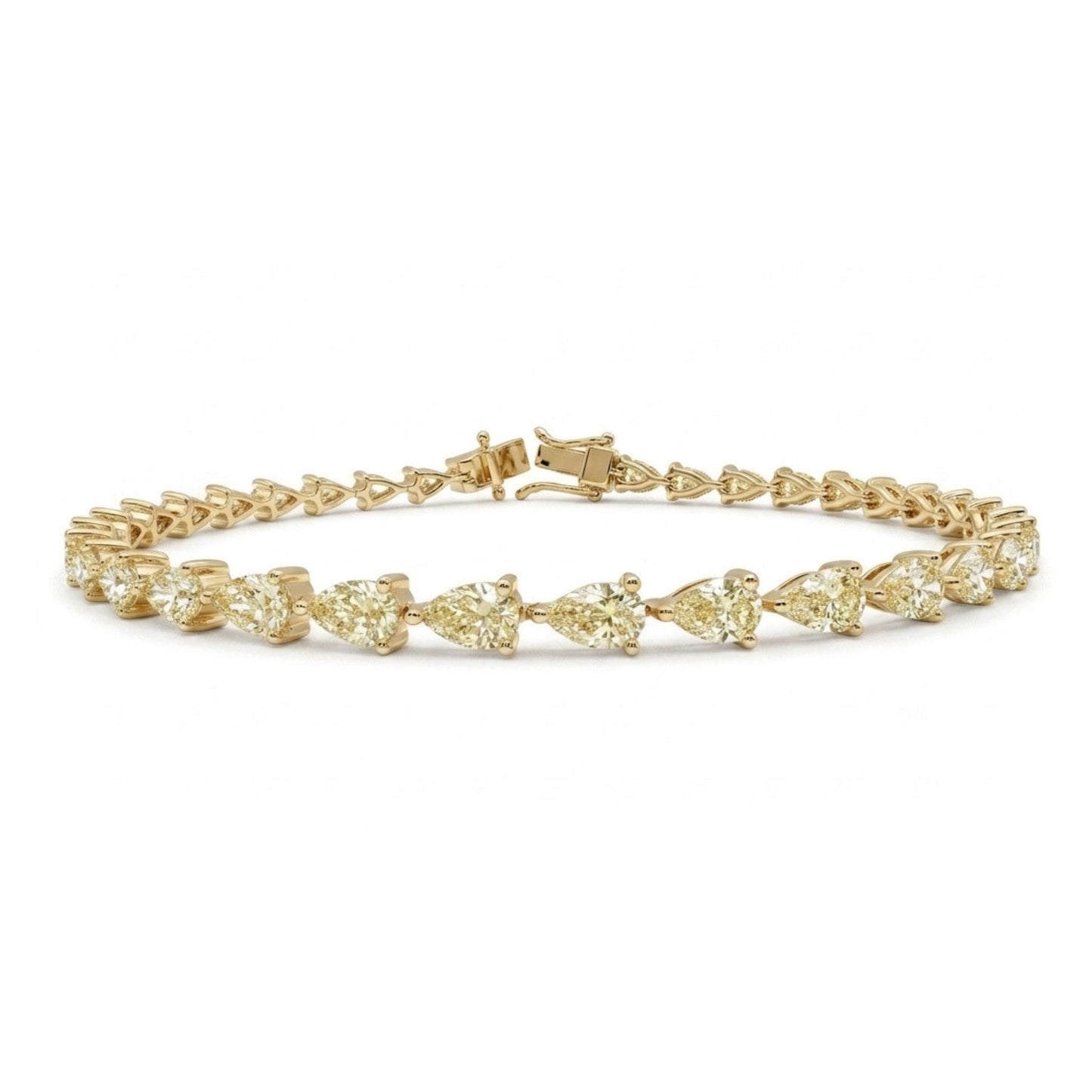 14K 5.10cttw Pear Shape VS Yellow Diamond Bracelet
