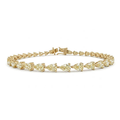 14K 5.10cttw Pear Shape VS Yellow Diamond Bracelet