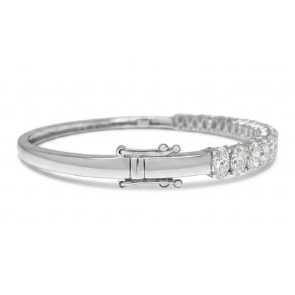 14K 6.00cttw Oval VS White Diamond Bangle