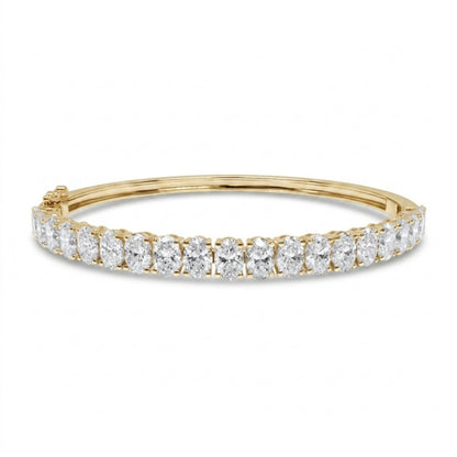 14K 6.00cttw Oval VS White Diamond Bangle