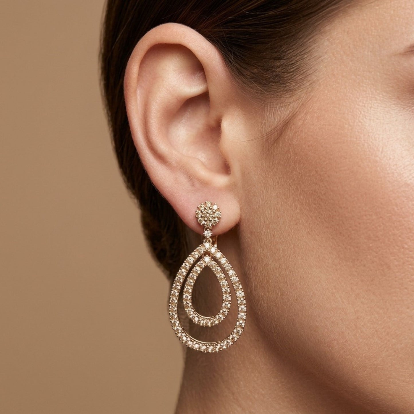 14K 3.70cttw Round VS Light Yellow Diamond Drop Earrings