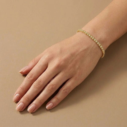 14K 2.85cttw Round VS Light Yellow Diamond Tennis Bracelet