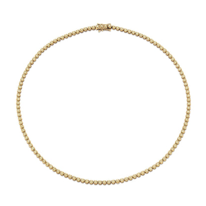 14K Round VS Light Yellow Diamond Tennis Necklace