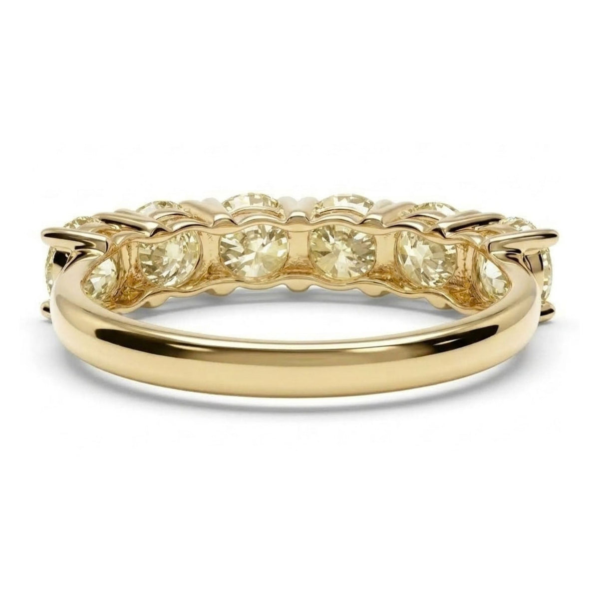 14K 3.17cttw Round VS Light Yellow Diamond Band Ring