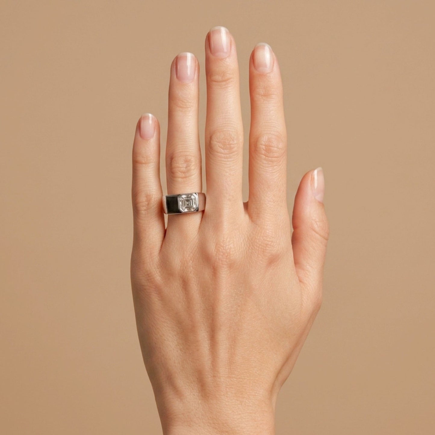 14K 1.50ct Asscher Cut VS White Diamond Band Ring