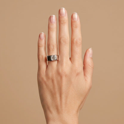 14K 1.50ct Asscher Cut VS White Diamond Band Ring