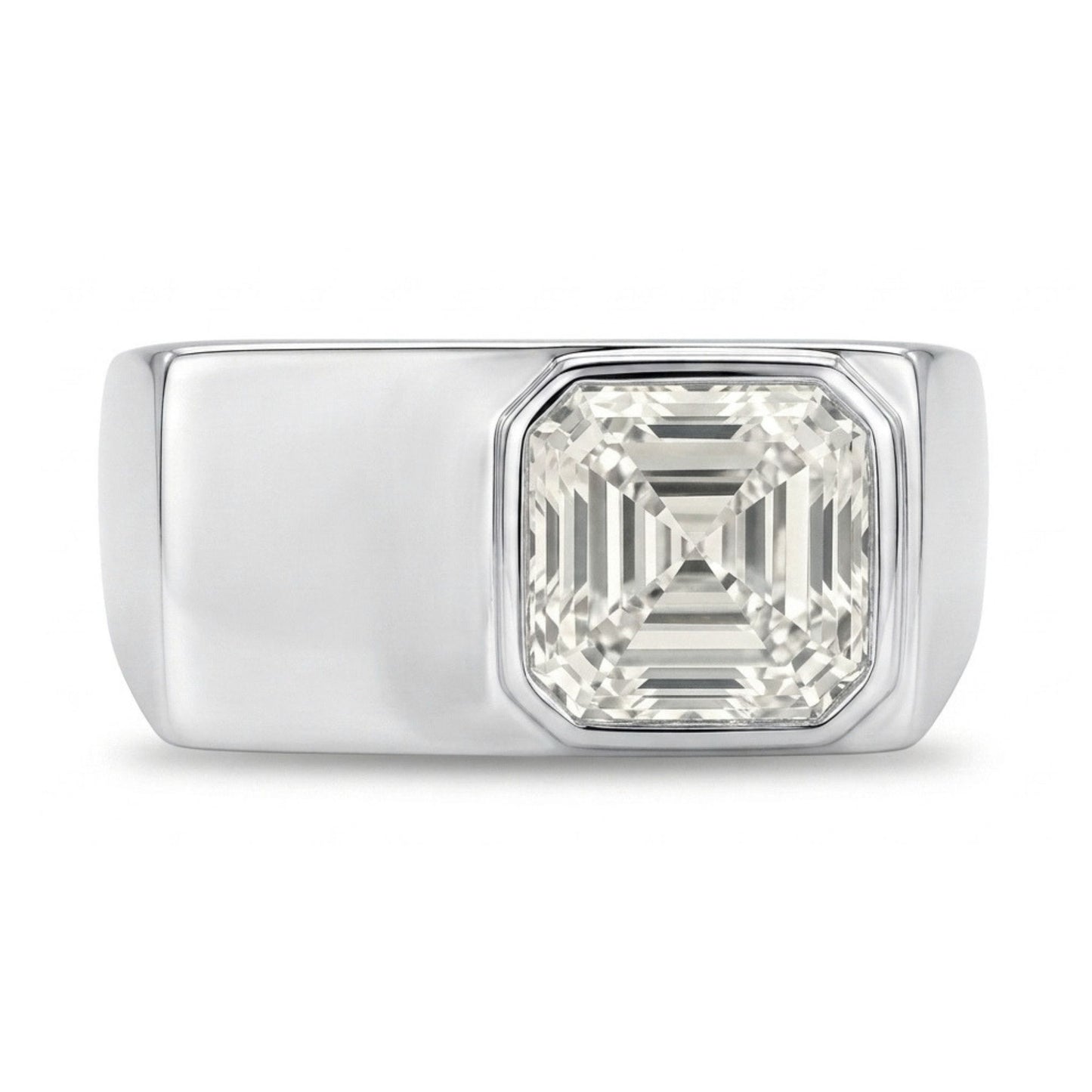 14K 1.50ct Asscher Cut VS White Diamond Band Ring