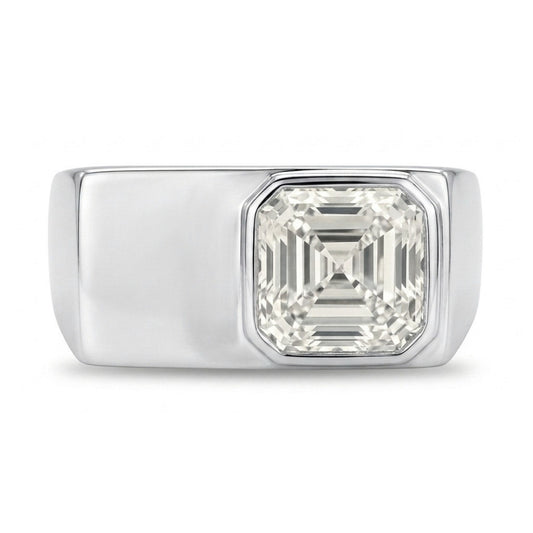 14K 1.50ct Asscher Cut VS White Diamond Band Ring