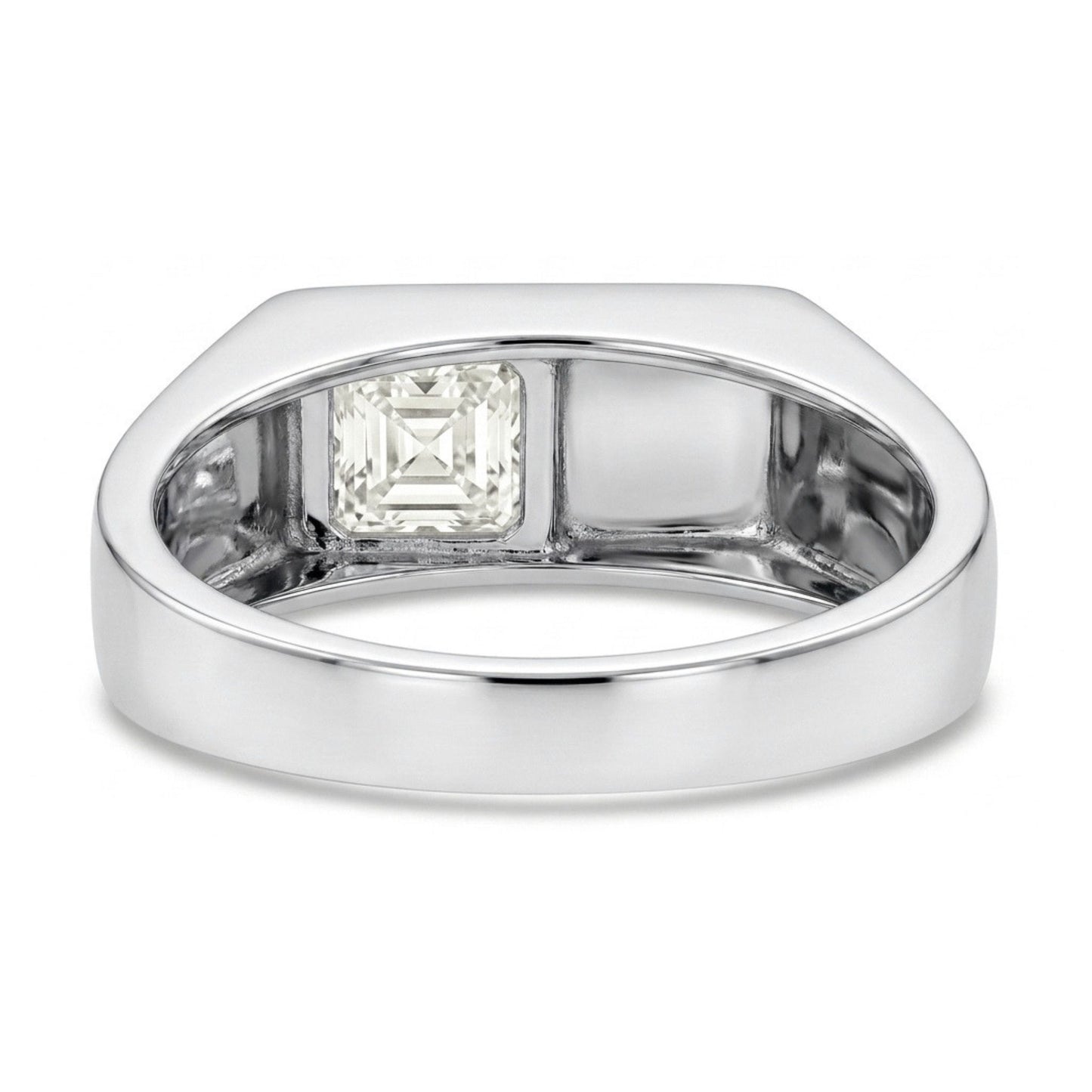 14K 1.50ct Asscher Cut VS White Diamond Band Ring