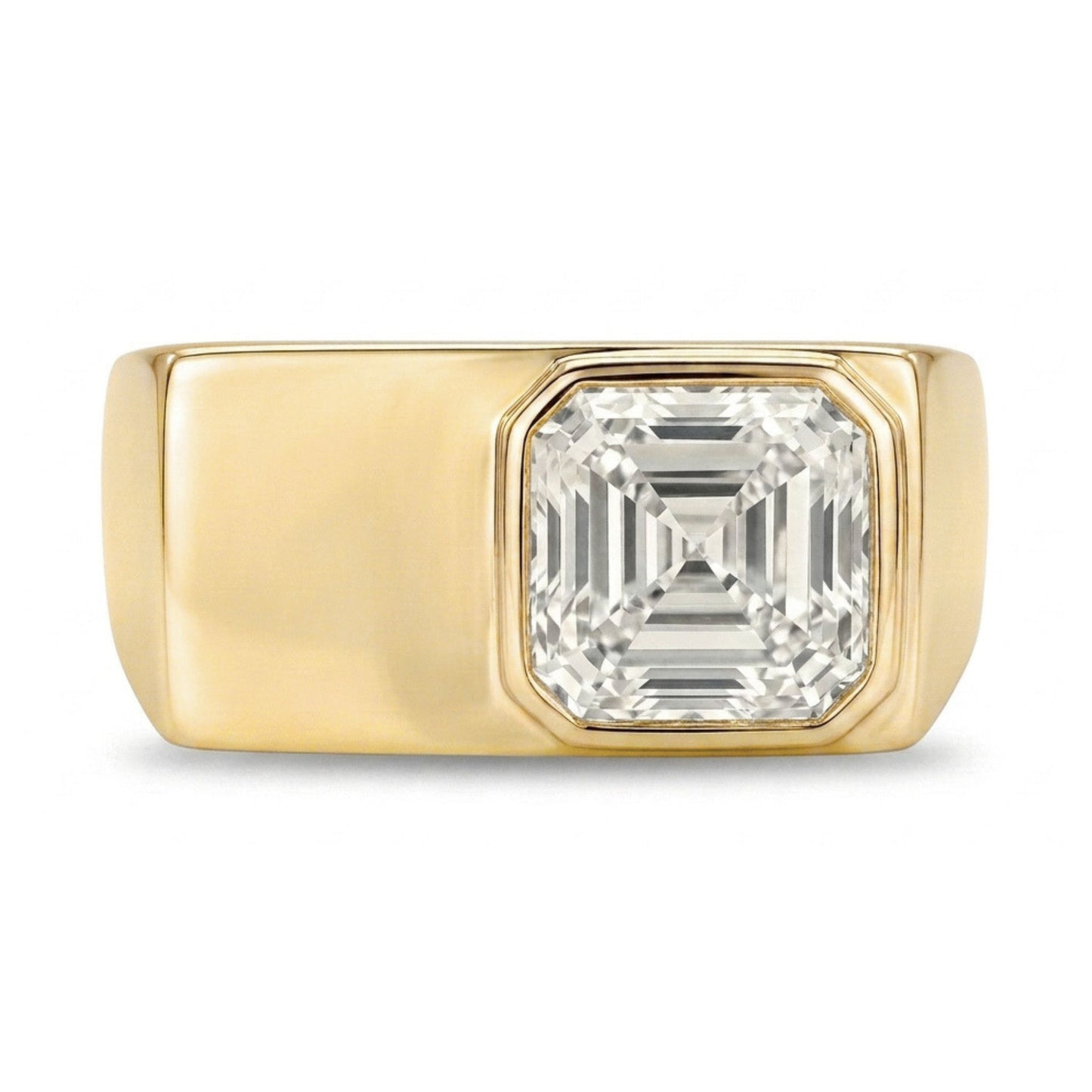 14K 1.50ct Asscher Cut VS White Diamond Band Ring
