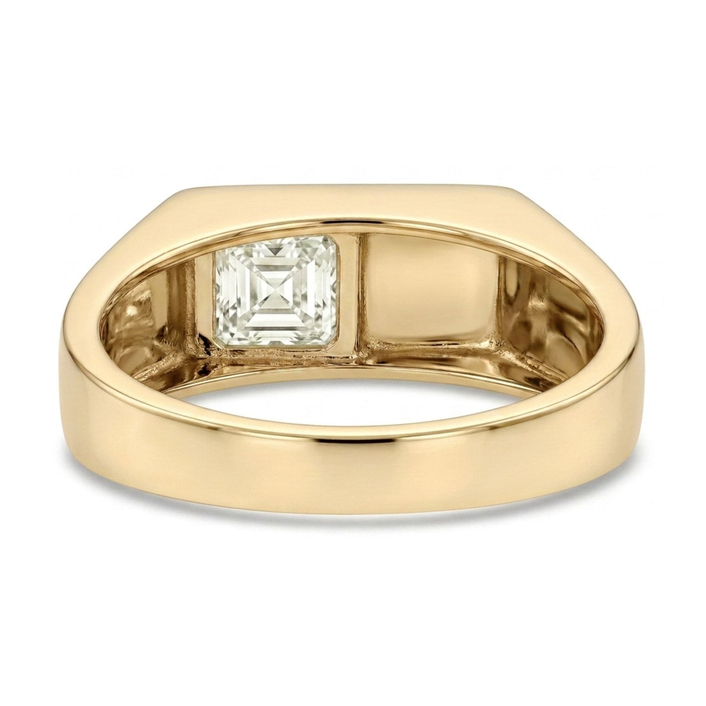 14K 1.50ct Asscher Cut VS White Diamond Band Ring