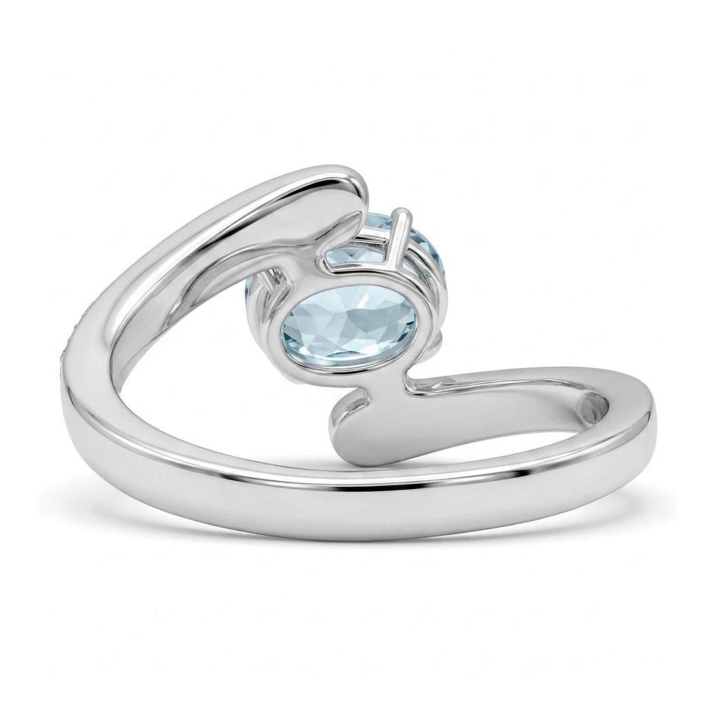 14K 1.78ct Oval Santa Maria Aquamarine 0.36cttw VS White Diamonds Ring
