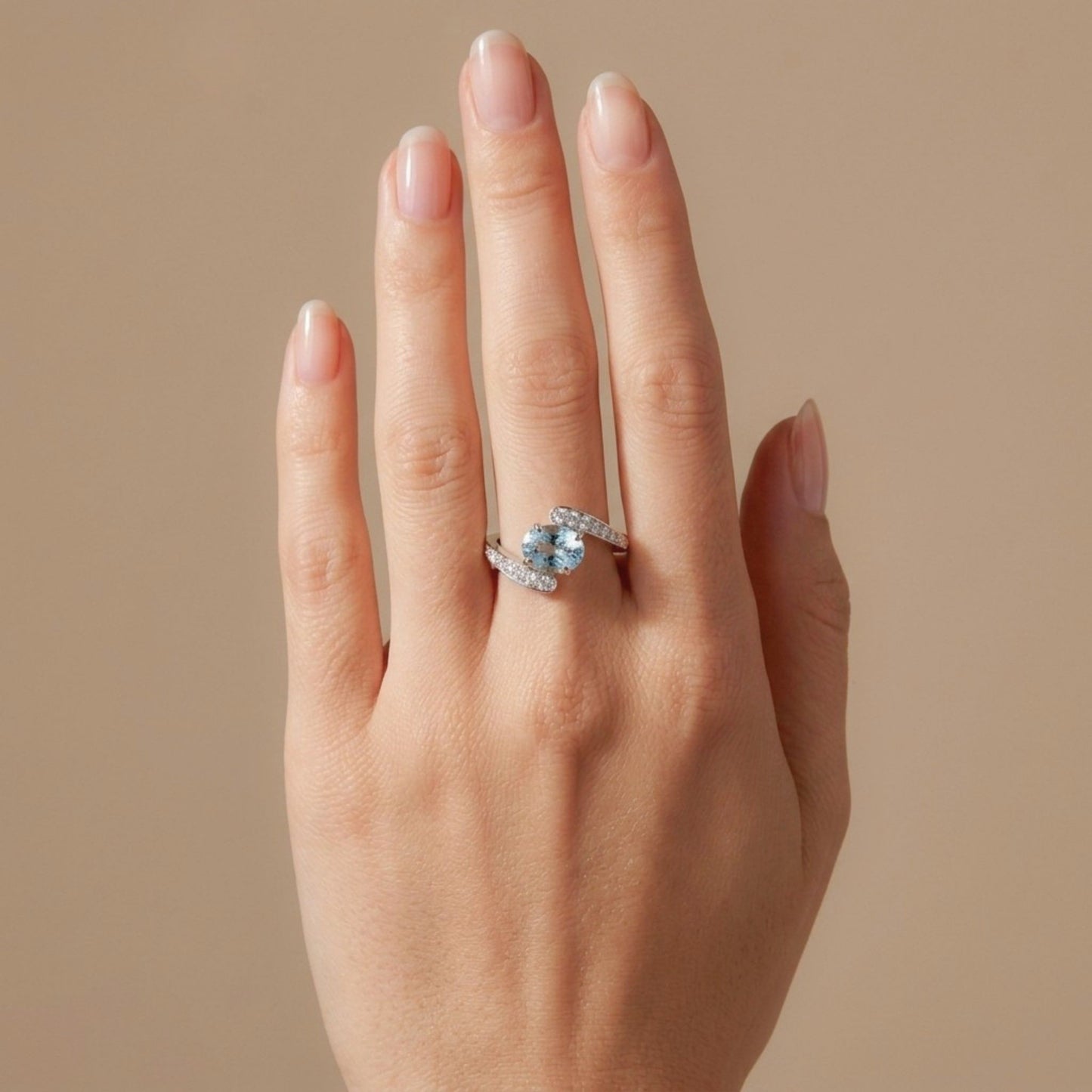 14K 1.78ct Oval Santa Maria Aquamarine 0.36cttw VS White Diamonds Ring