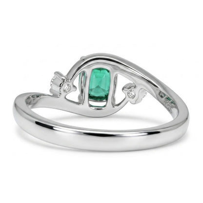 14K 1.17ct Cushion Lagoon Tourmaline 0.14cttw VS White Diamonds Ring