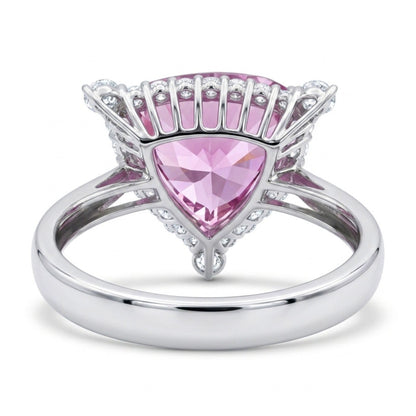 14K 8.40ct Trilliant Kunzite 0.68cttw VS White Diamonds Ring