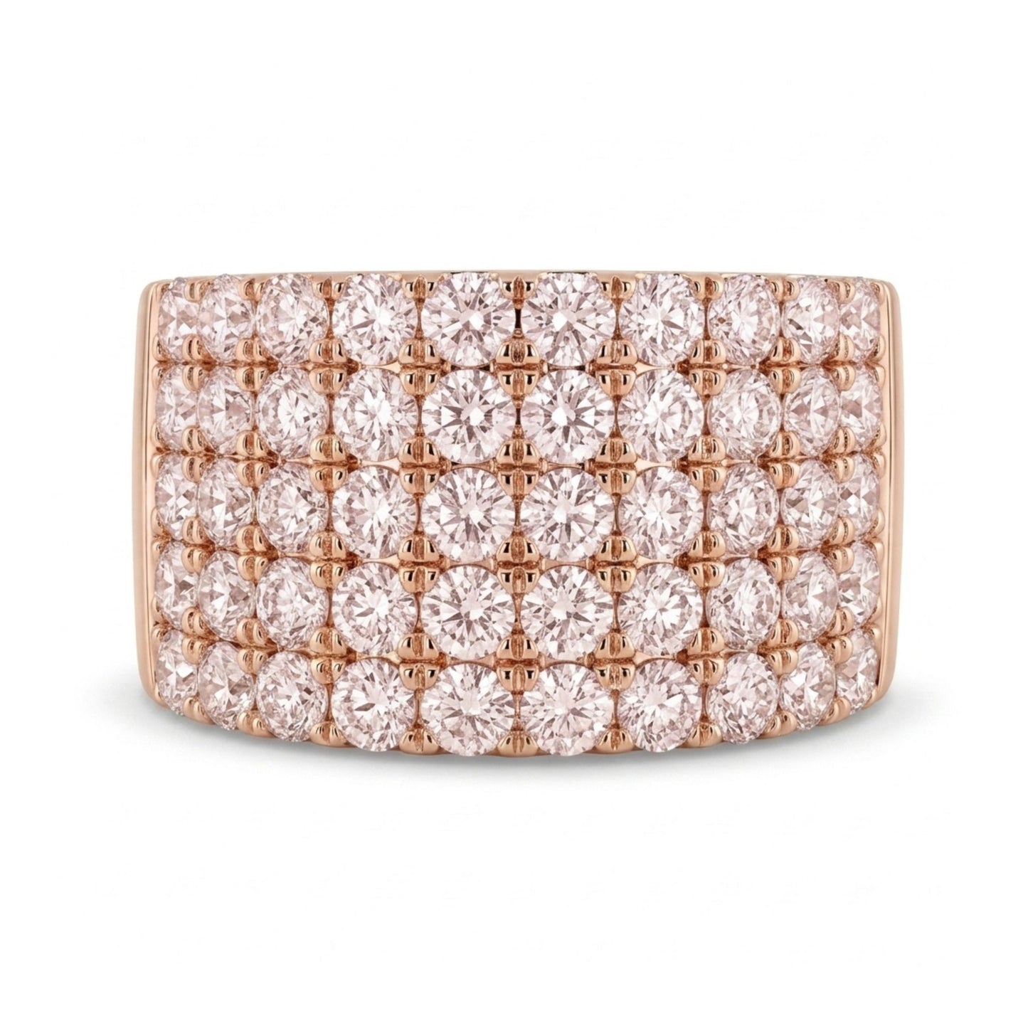14K 2.00cttw Round Pink Diamond Band Ring