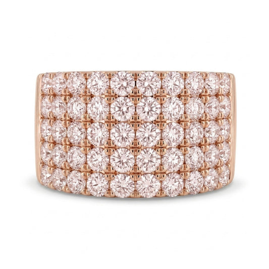 14K 2.00cttw Round Pink Diamond Band Ring