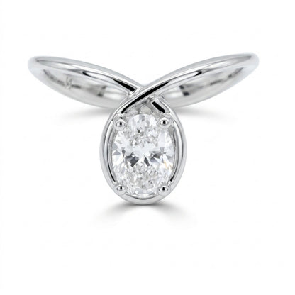 14K 0.50ct Oval VS White Diamond Ring