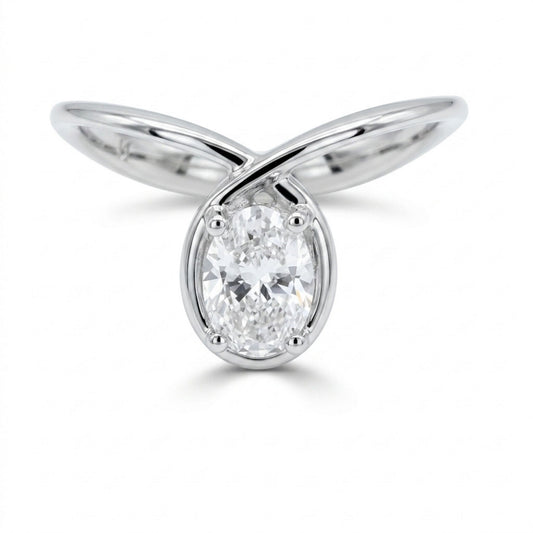 14K 0.50ct Oval VS White Diamond Ring