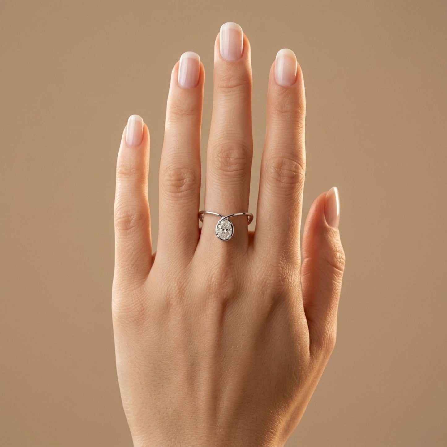 14K 0.50ct Oval VS White Diamond Ring