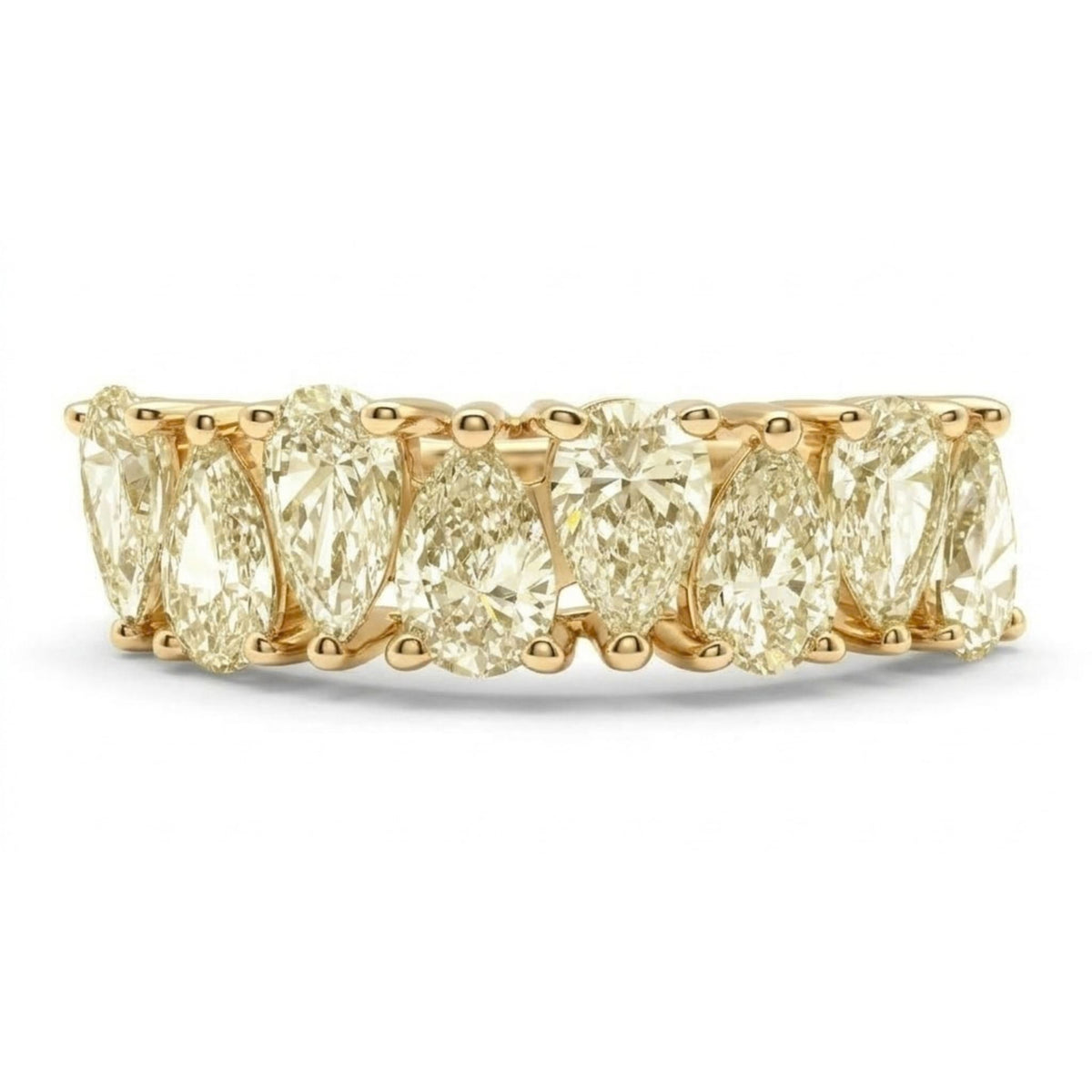 14K 1.34cttw Pear Shape VS Yellow Diamond Band Ring