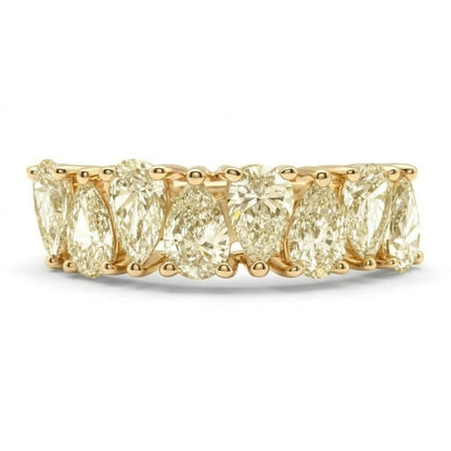 14K 1.34cttw Pear Shape VS Yellow Diamond Band Ring