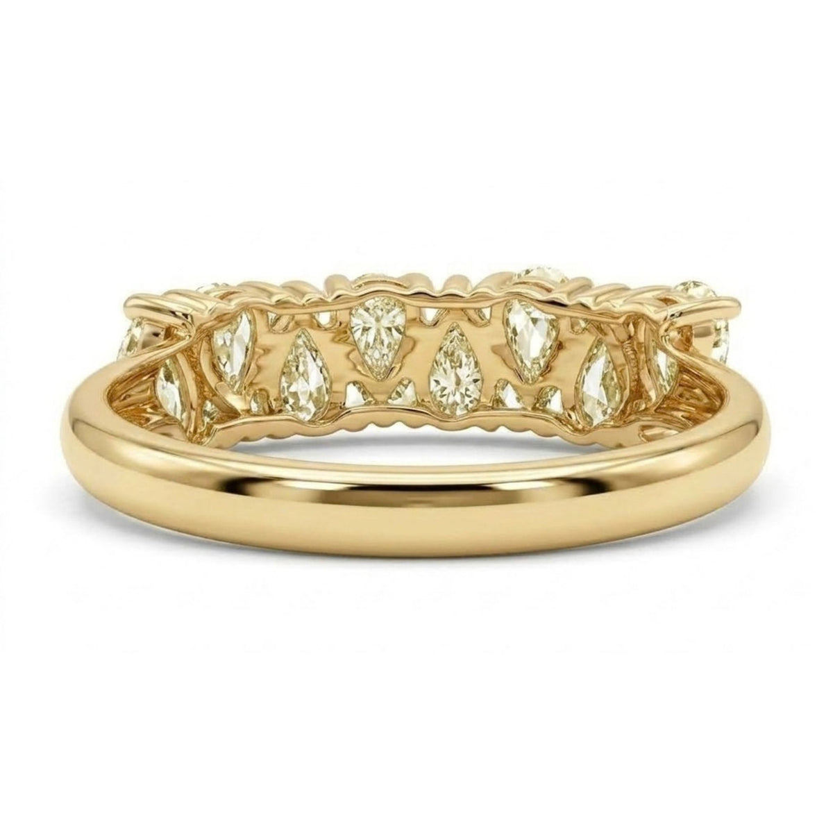 14K 1.34cttw Pear Shape VS Yellow Diamond Band Ring