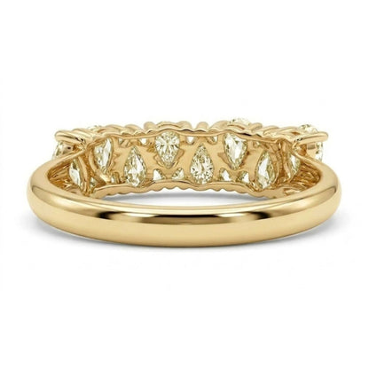 14K 1.34cttw Pear Shape VS Yellow Diamond Band Ring