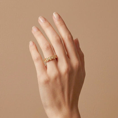 14K 1.34cttw Pear Shape VS Yellow Diamond Band Ring