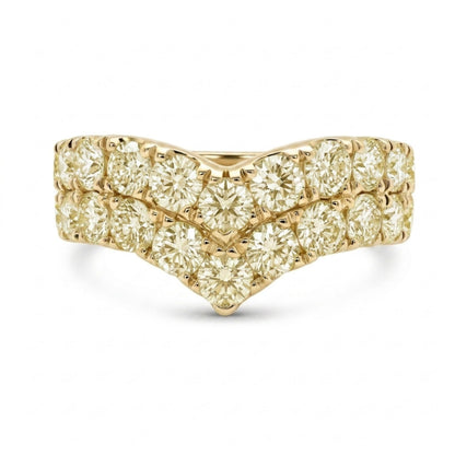 14K 2.00cttw Round VS Light Yellow Diamond Wonder Ring
