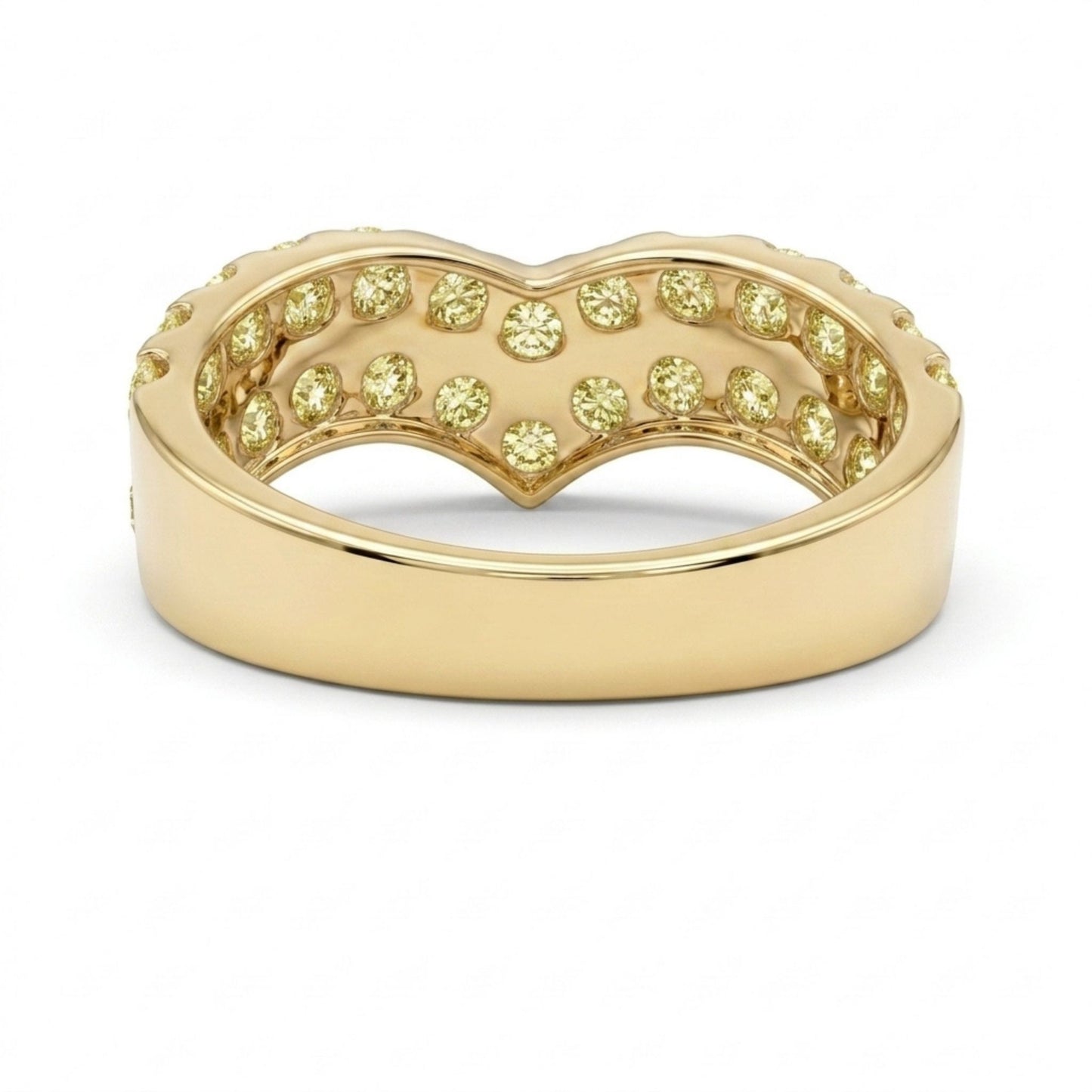 14K 2.00cttw Round VS Light Yellow Diamond Wonder Ring