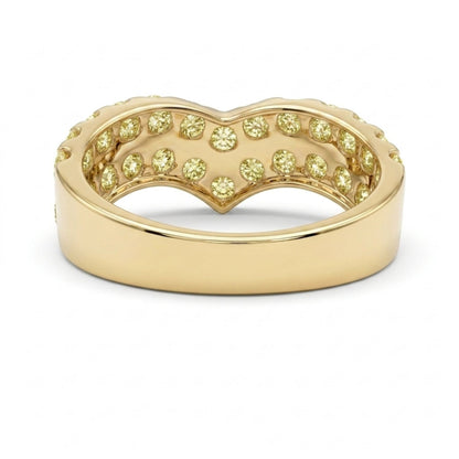 14K 2.00cttw Round VS Light Yellow Diamond Wonder Ring