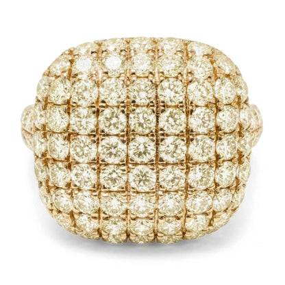 14K 2.20cttw Round VS Light Yellow Diamond Dome Ring