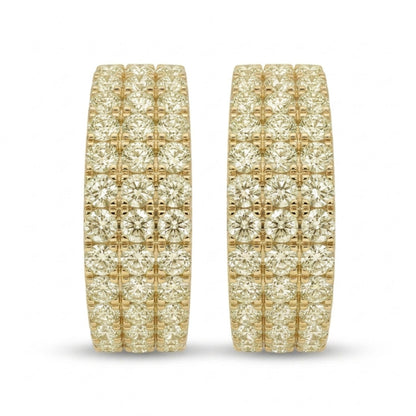 14K 3.00cttw Round VS Light Yellow Diamond Hoop Earrings